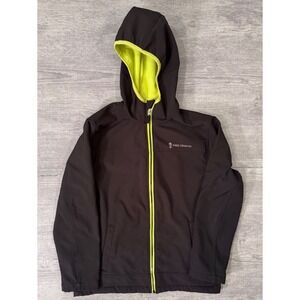 Free Country Unisex Boys Girls Hooded Jacket Black Green Size 14-16 Zip Lined Ou